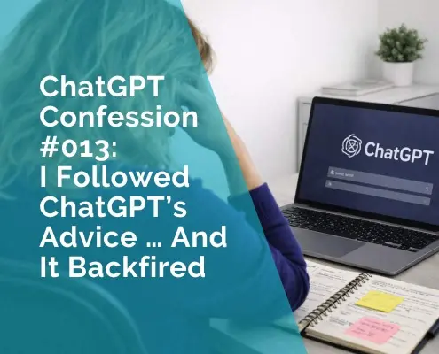 ChatGPT Confession 013 - I followed ChatGPT Advice and it backfired