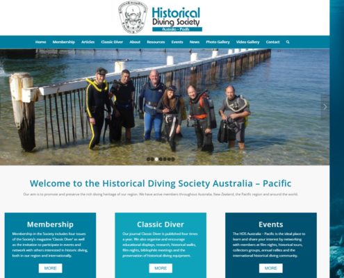 Website Design - Historical Diving Society