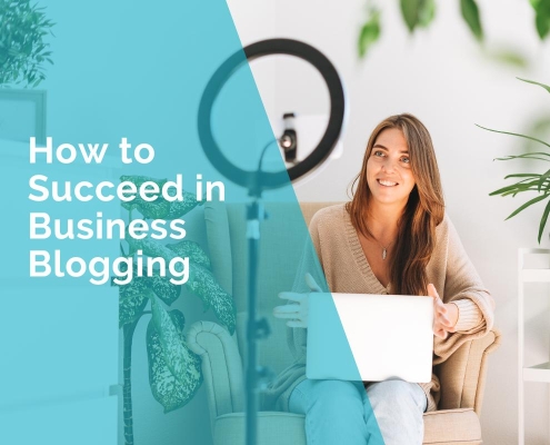 Female entrepreneur showing how to succeed in business blogging