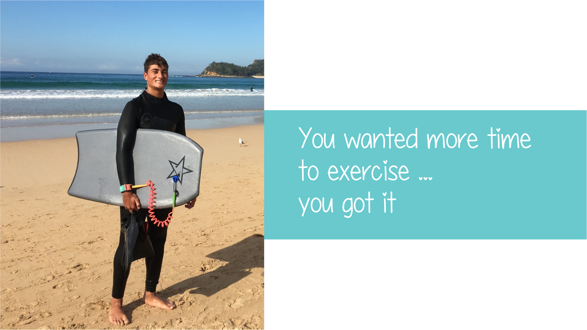 Young man with a body board