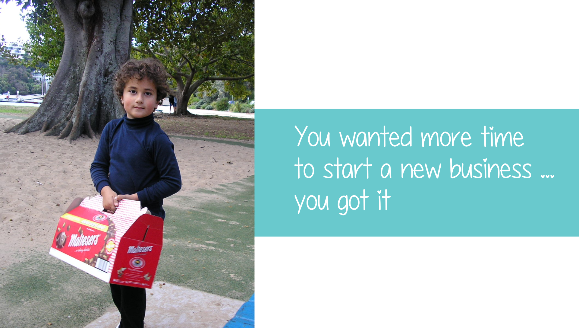 Young boy carrying chocolates