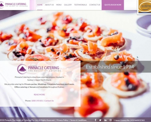 Pinnacle Catering Design Website