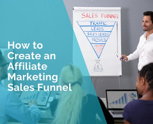 A man presenting on a meeting board about sales funnel for affiliate marketing
