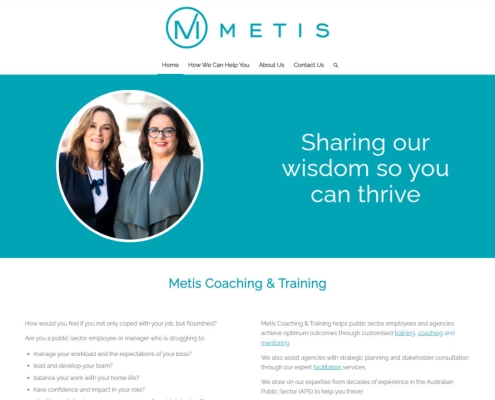 Metis Coaching Website Design