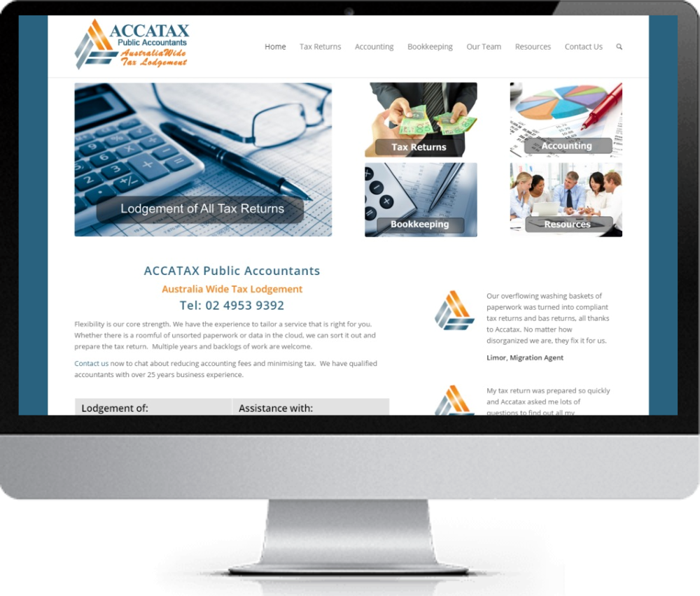 Website design for accatax