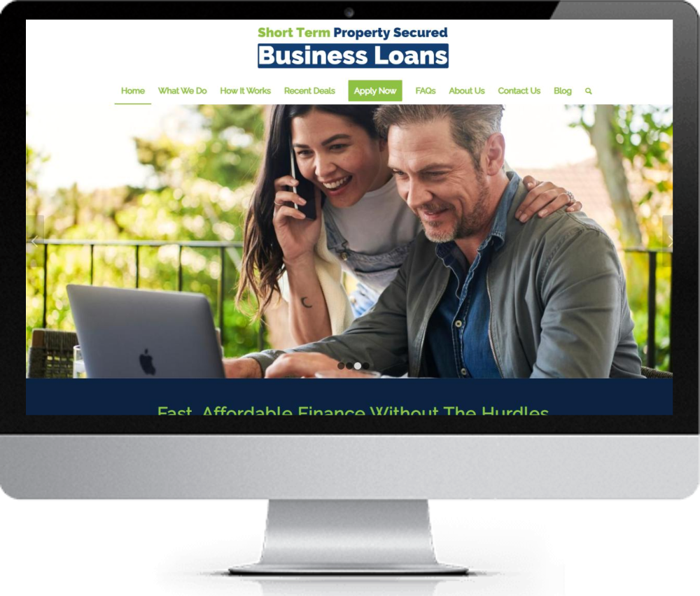 Website design for short term property secured loans