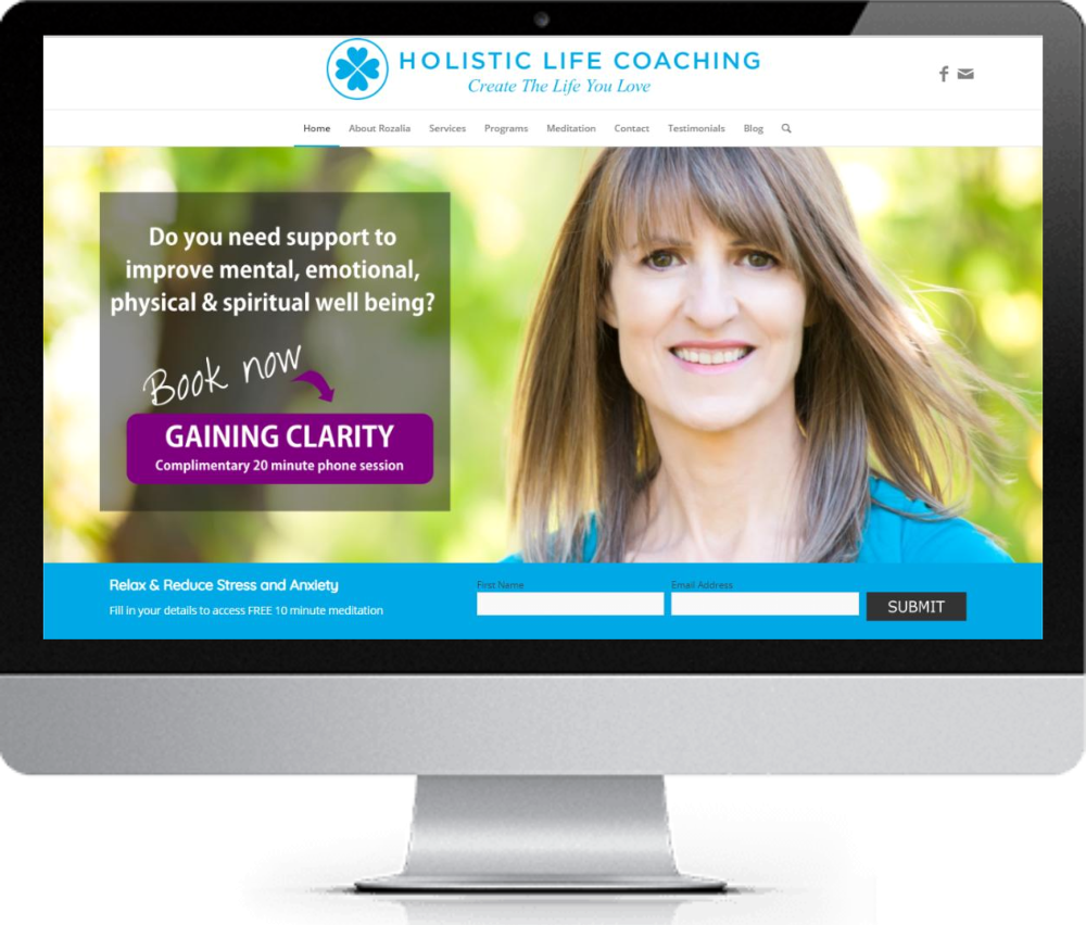 Website design for holistic coaching