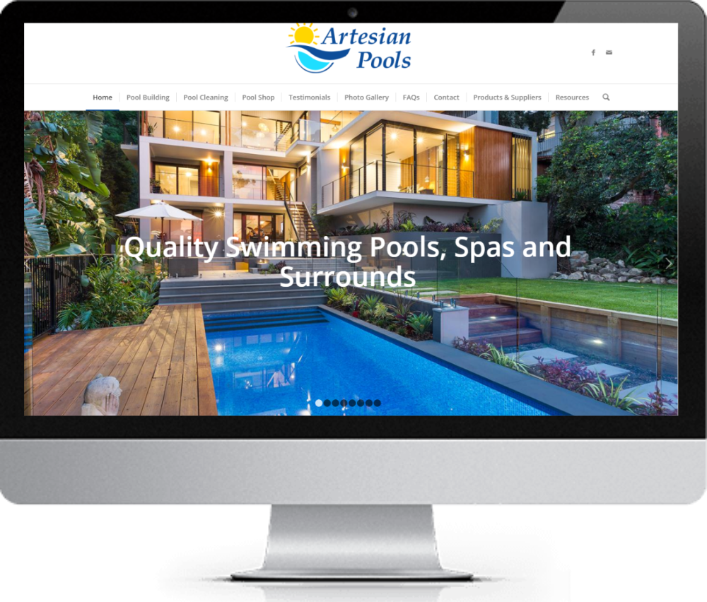 Website design for artesian pools