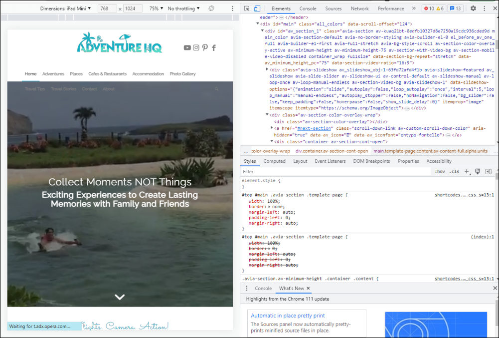 Test that website is mobile responsive