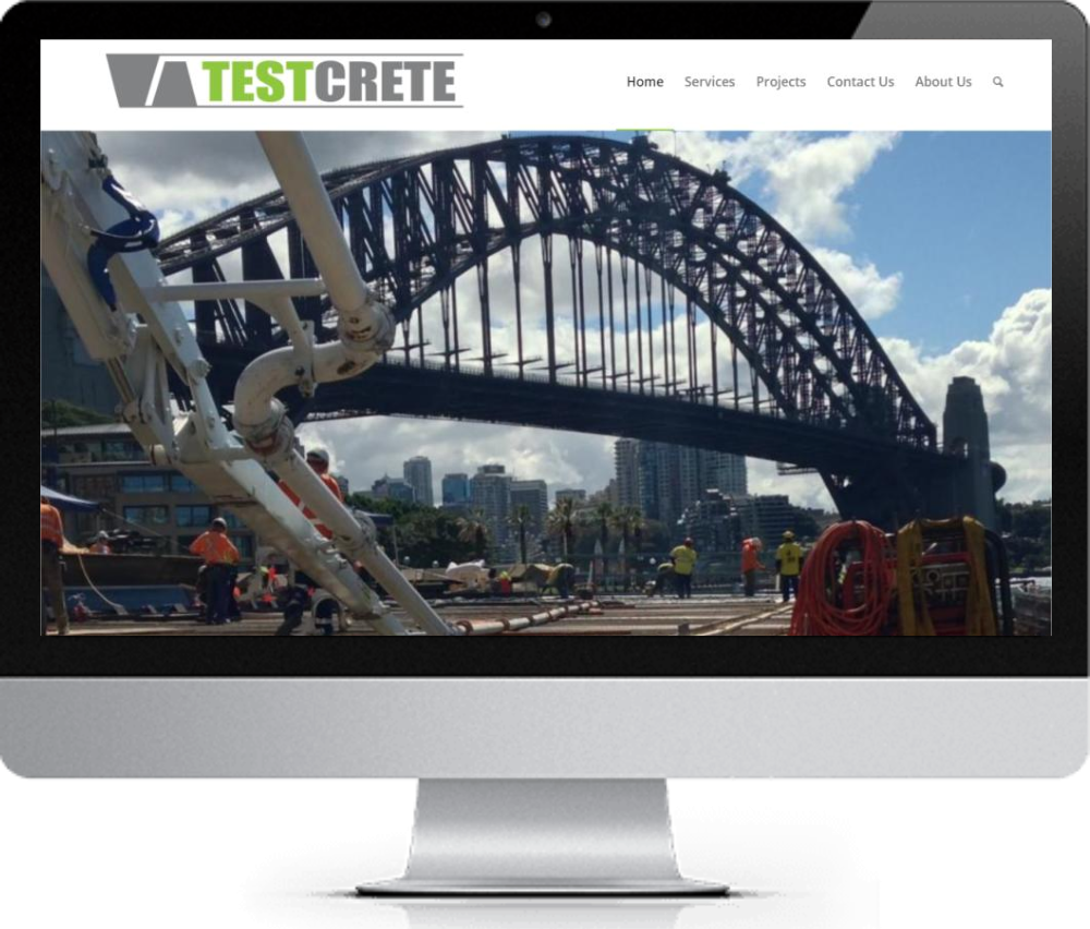 Website design for Testcrete