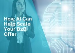 A small business owner looking at a representation of AI