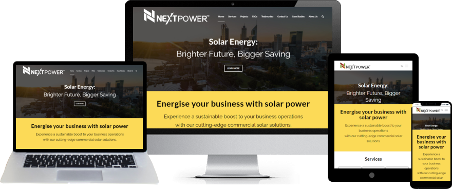 Responsive website design of NextPower Solar Energy provider