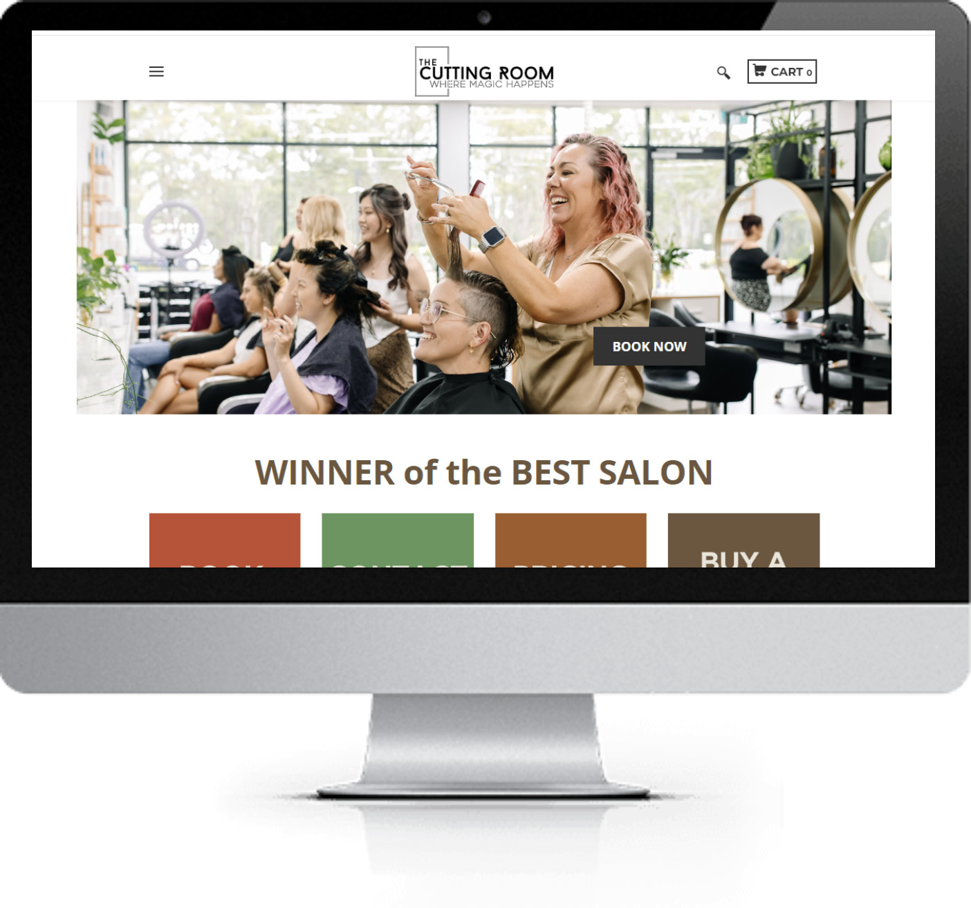 The Cutting Room Website Before Makeover