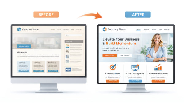 Before and after website makeover