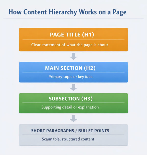 How content hierarchy works on a page