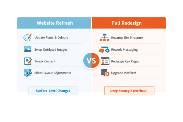 Website refresh vs Full Redesign