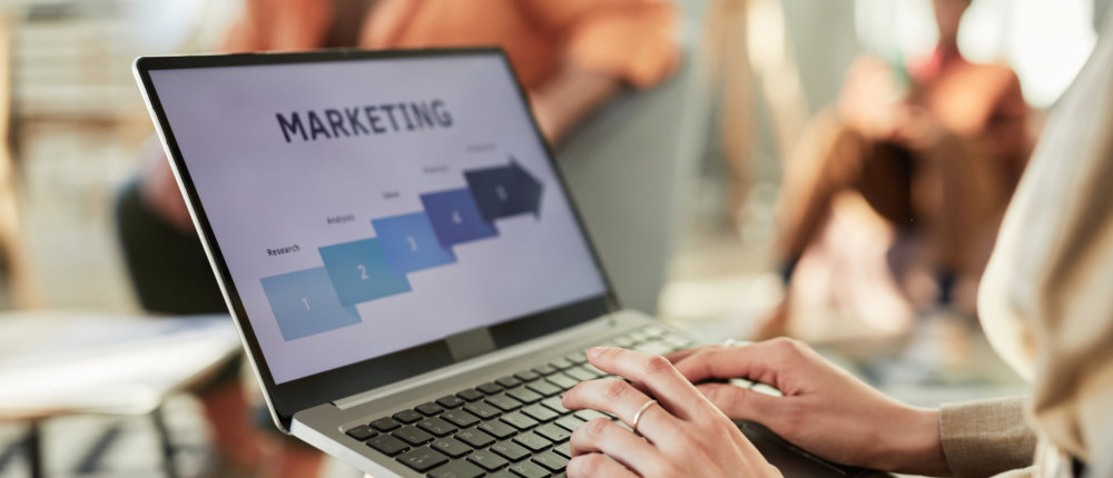 Marketing Data On Laptop Screen