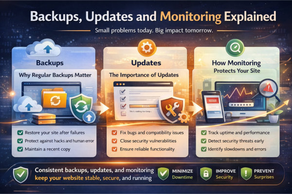 Backups, updates, monitoring
