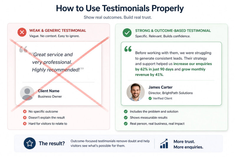 How to use testimonials properly on a website
