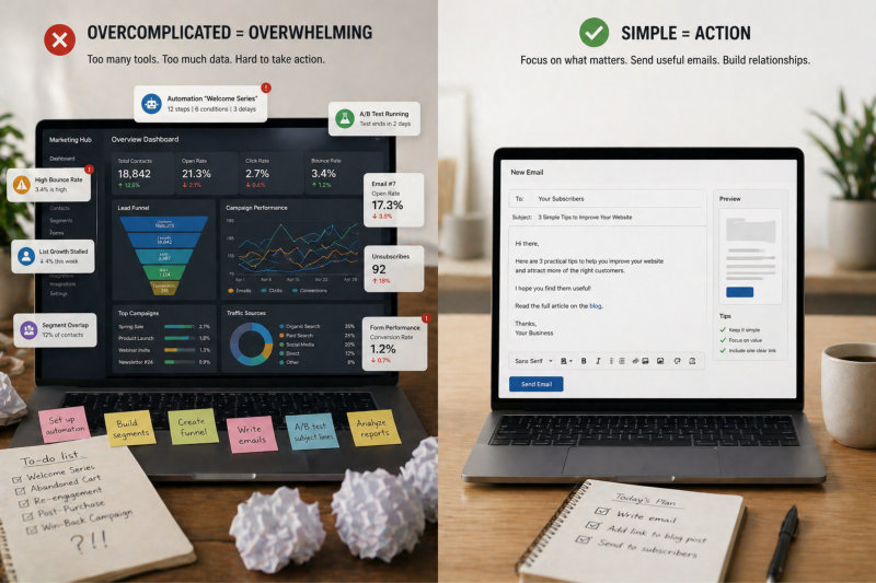 Keeping email marketing manageable