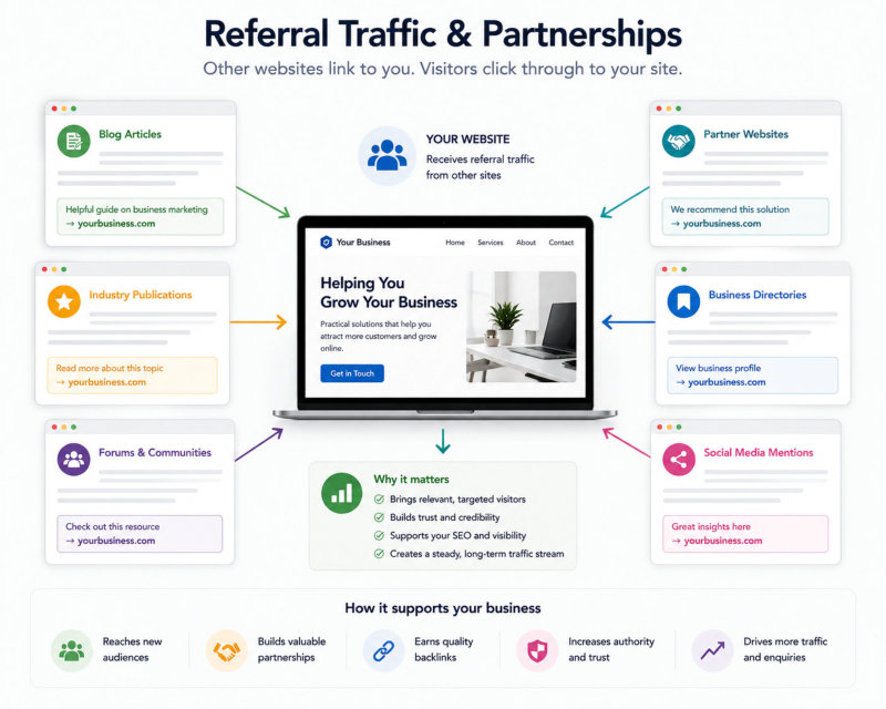 Referral traffic and partnerships