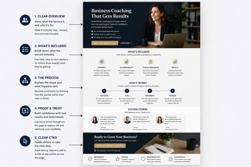 Sales pages for services