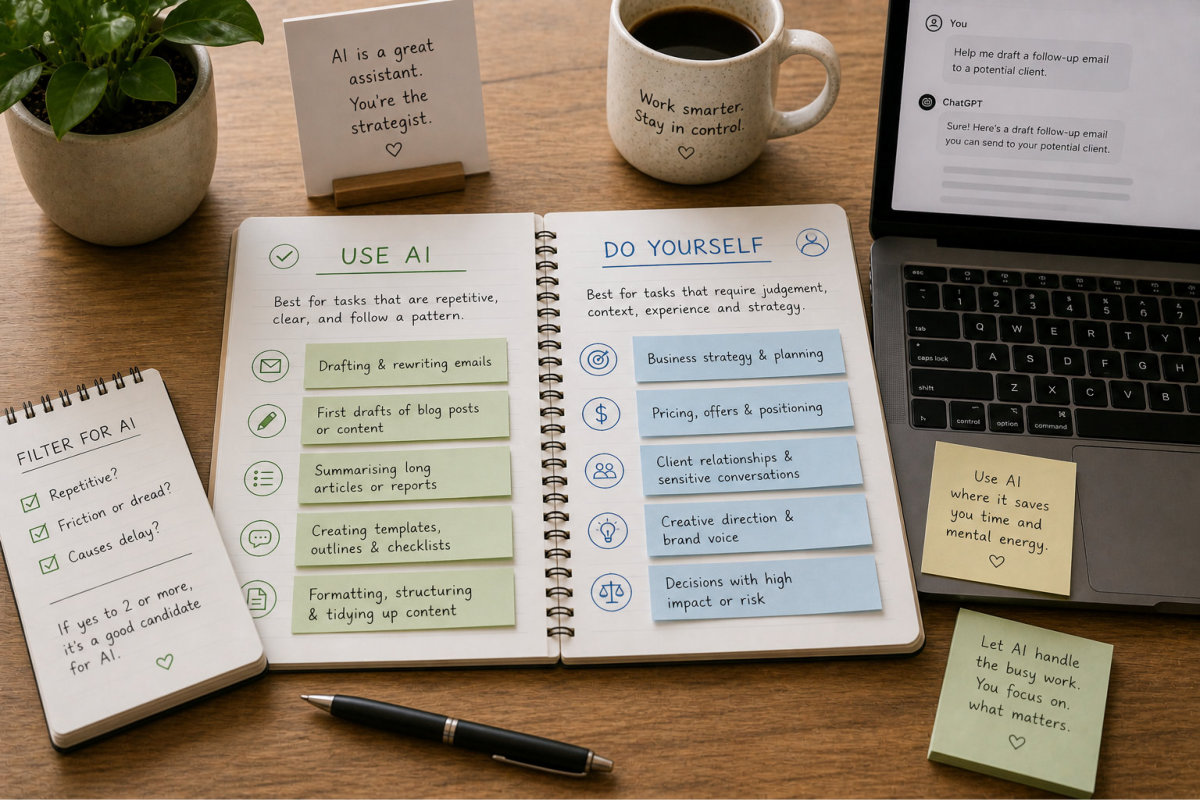 Find the right tasks to use AI for