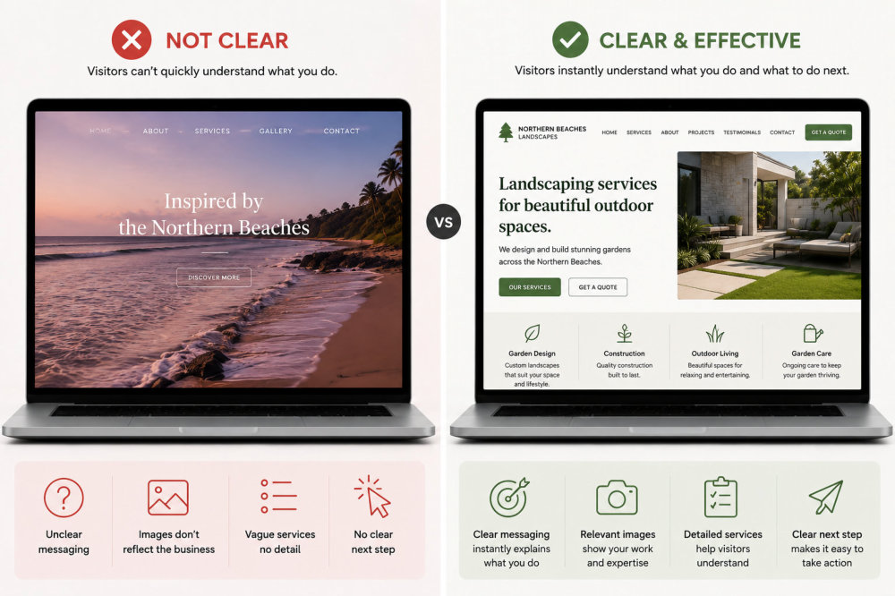 Why many websites fail - images that don't reflect your business